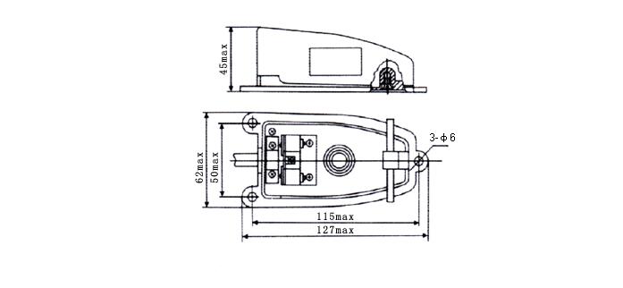 激光打标机脚踏板开关尺寸图