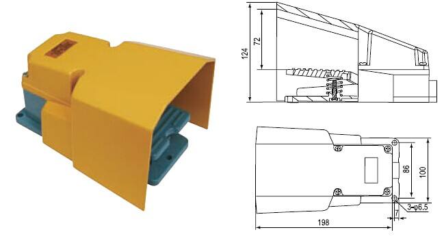 剪板机脚踏开关尺寸图