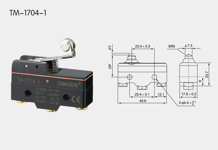 TM-1704-1微动式行程开关尺寸图